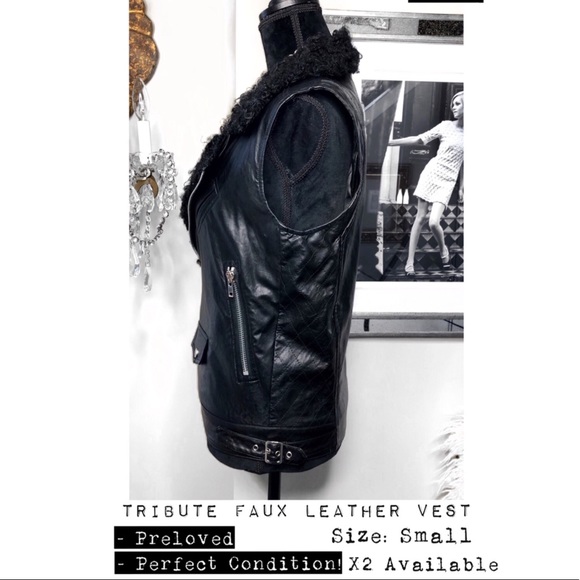 GOLDIE LONDON - TRIBUTE FAUX LEATHER BIKER VEST - Picture 4 of 8